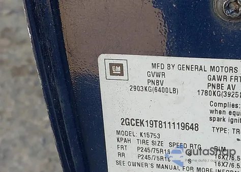 2001 Chevrolet Silverado 1500 Ls/Lt from USA, damaged, VIN 2GCEK19T811119648